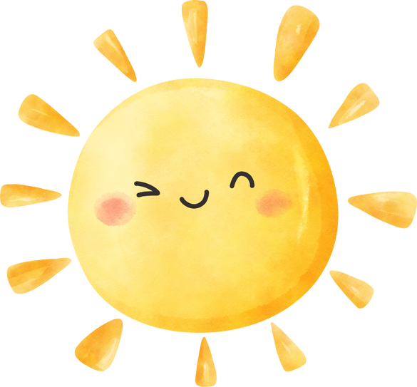 Sun illustration Watercolor style